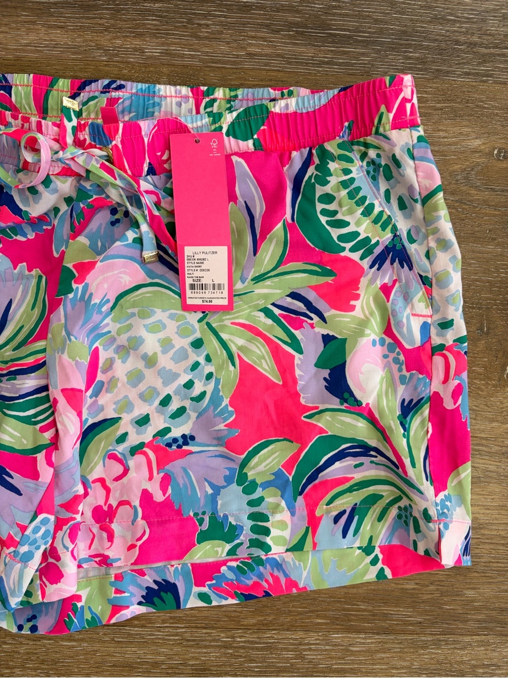 NWT Lilly Pulitzer Katia Short running shorts #006336 size L waist 34” - Picture 6 of 10